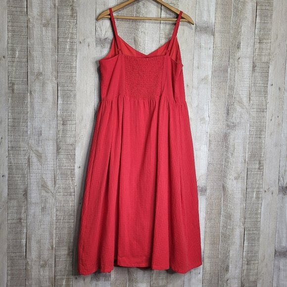 Reitmans Signature Elegant Red Button-Down Dress. Cotton Blend. Size Large - Picture 5 of 12